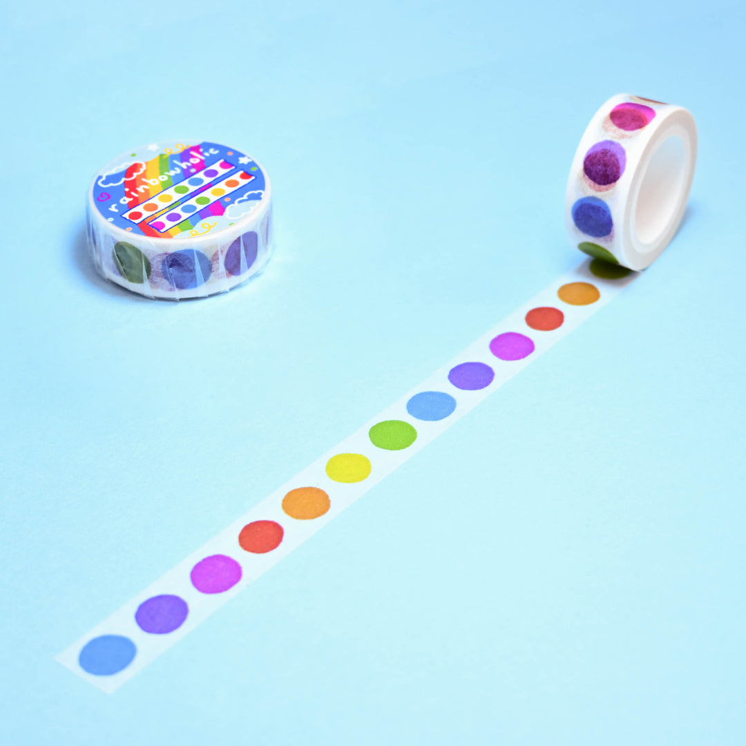(MT019) Original Rainbow Circle Shape Washi Tape 1.5cm