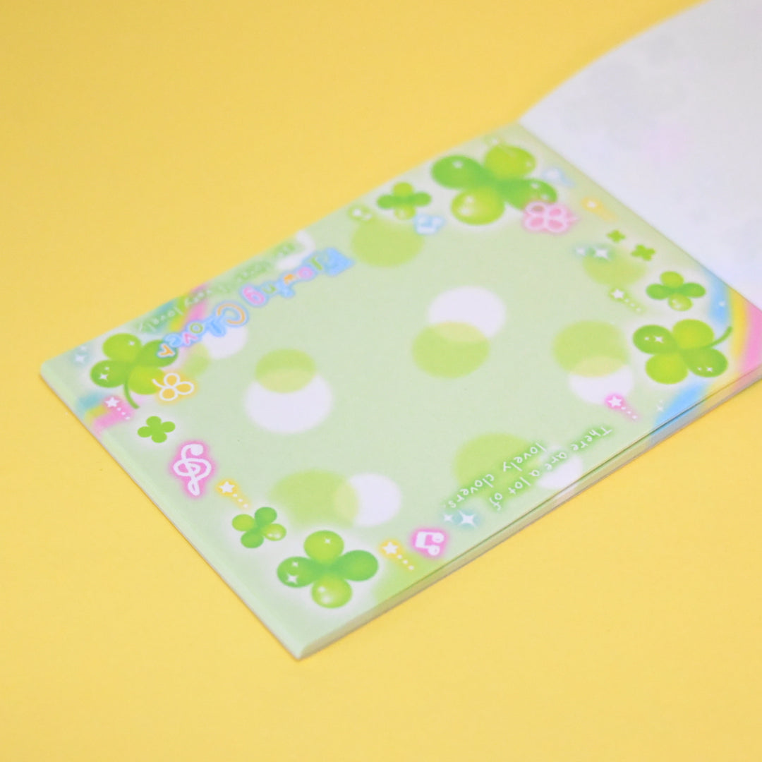 Happy! Shake Girls and Flowing Clovers Retro Memo Pad Set (2 designs)
