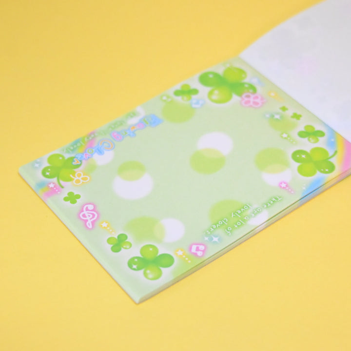 Happy! Shake Girls and Flowing Clovers Retro Memo Pad Set (2 designs)