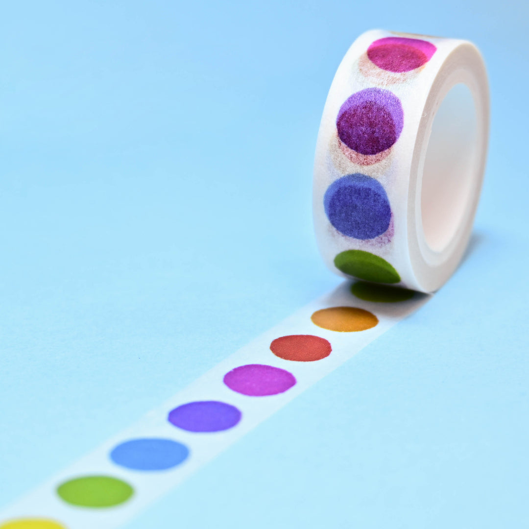 (MT019) Original Rainbow Circle Shape Washi Tape 1.5cm