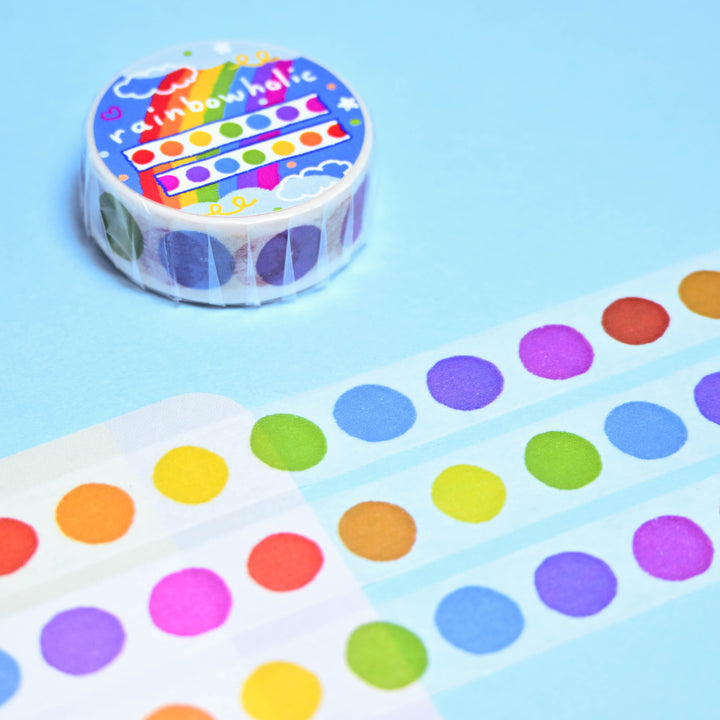 (MT019) Original Rainbow Circle Shape Washi Tape 1.5cm