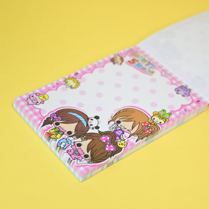 Happy! Shake Girls and Flowing Clovers Retro Memo Pad Set (2 designs)