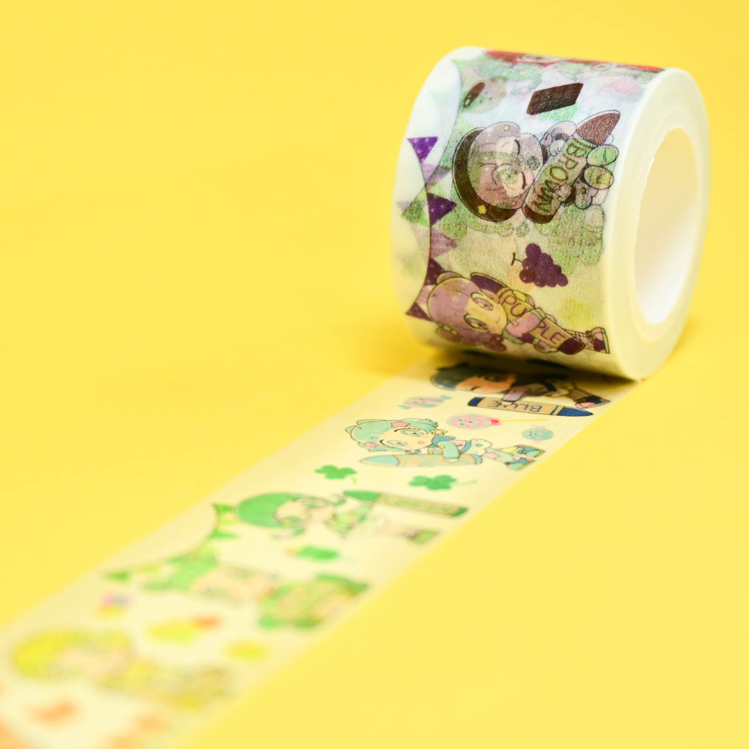(MT043) Rainbowholic x mog Crayon Girls Washi Tape 3cm