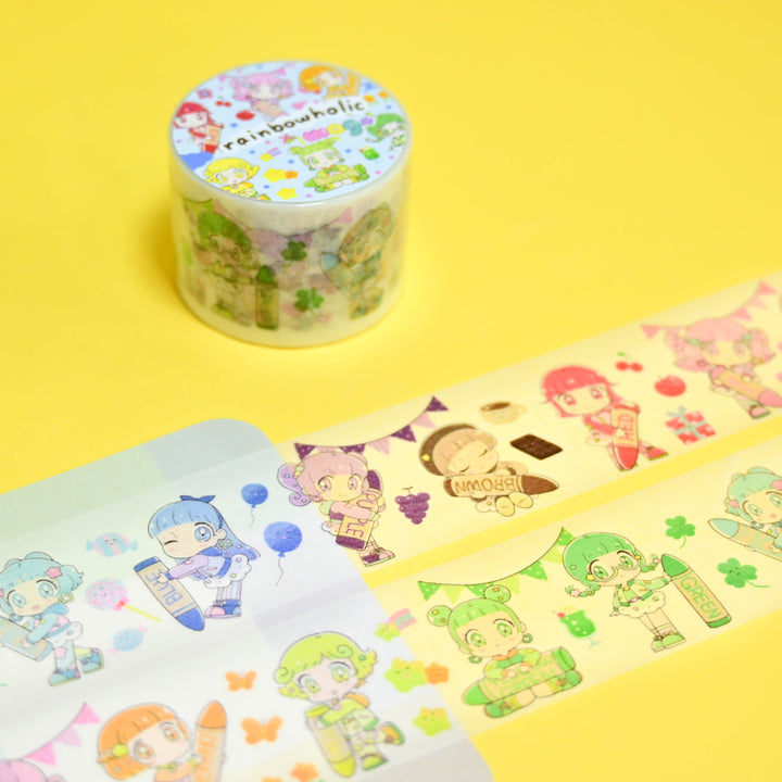 (MT043) Rainbowholic x mog Crayon Girls Washi Tape 3cm