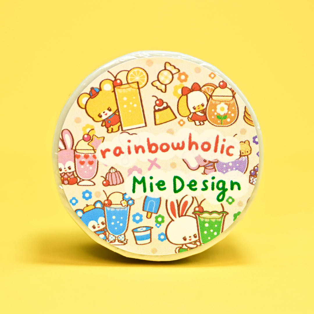 (MT050) Rainbowholic x Ochame Friends Cream Soda Friends Washi Tape 3cm