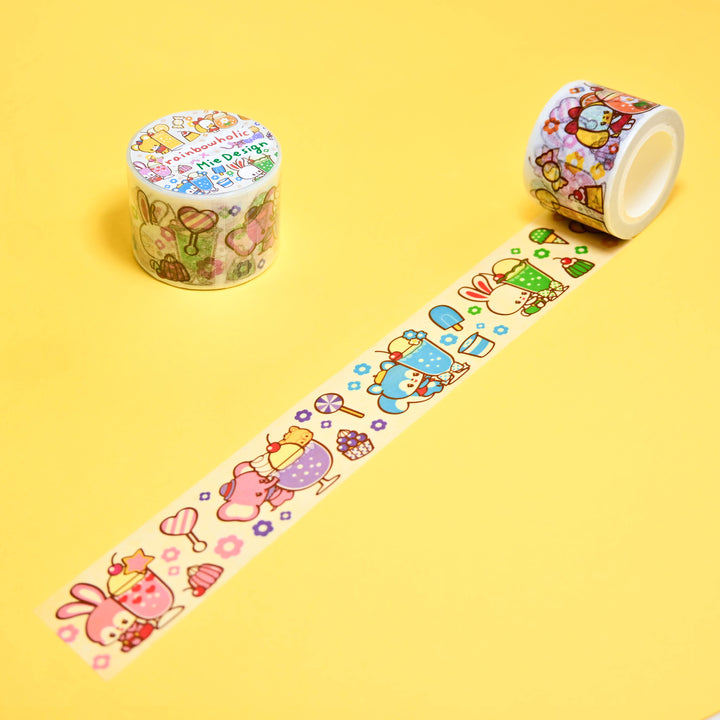 (MT050) Rainbowholic x Ochame Friends Cream Soda Friends Washi Tape 3cm