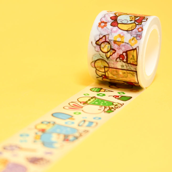 (MT050) Rainbowholic x Ochame Friends Cream Soda Friends Washi Tape 3cm