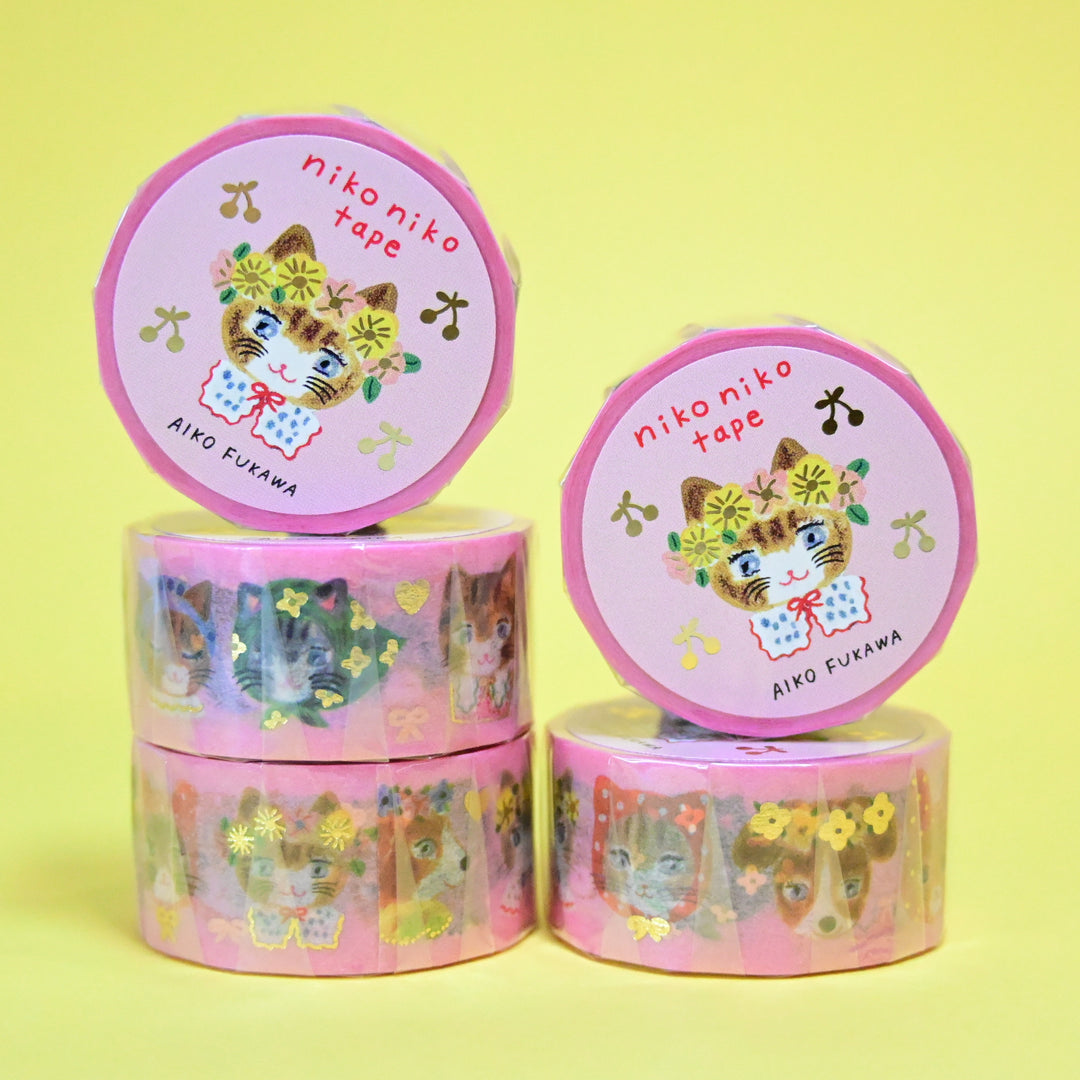 Aiko Fukawa Niko Niko Cat Pink Masking Tape