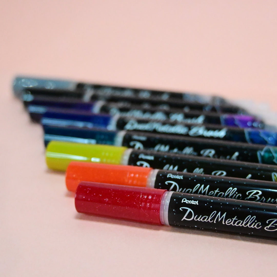 Pentel Dual Metallic Brush Pen 6 Colors