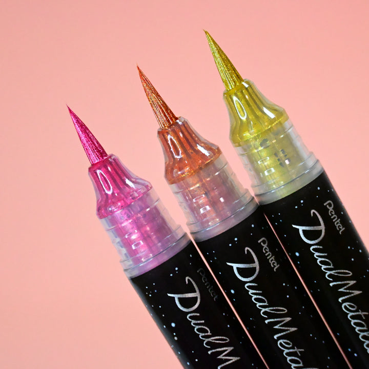 Pentel Dual Metallic Brush Pen 6 Colors