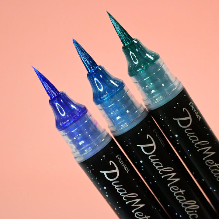 Pentel Dual Metallic Brush Pen 6 Colors