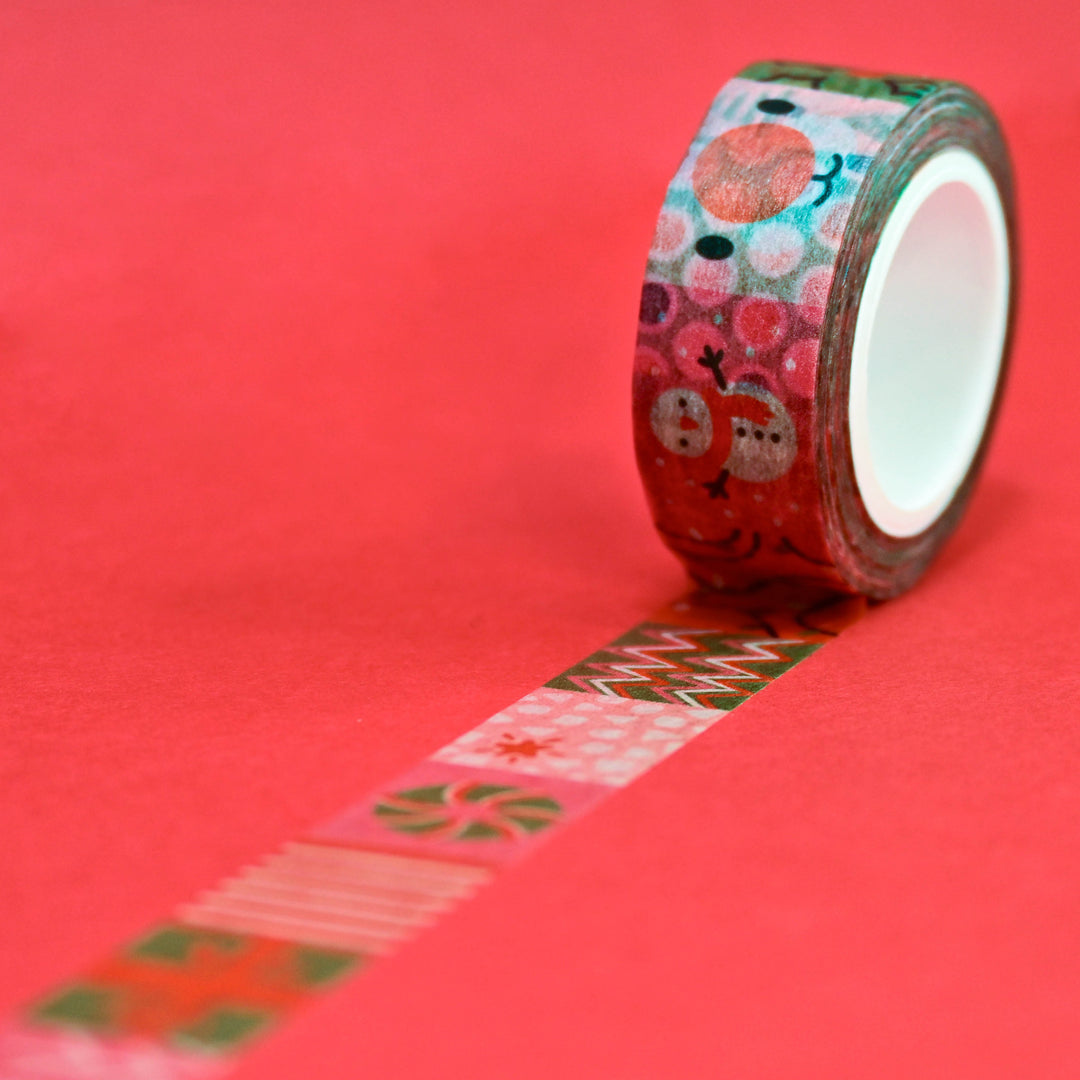 (MT057) Ruban Washi patchwork original Rainbowholic x Tazdaunicorn pour les fêtes