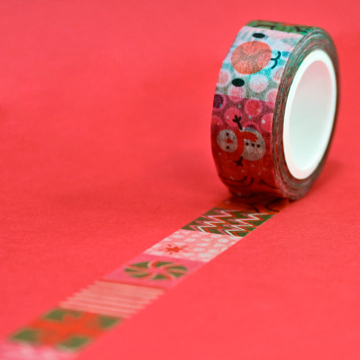(MT057) Ruban Washi patchwork original Rainbowholic x Tazdaunicorn pour les fêtes