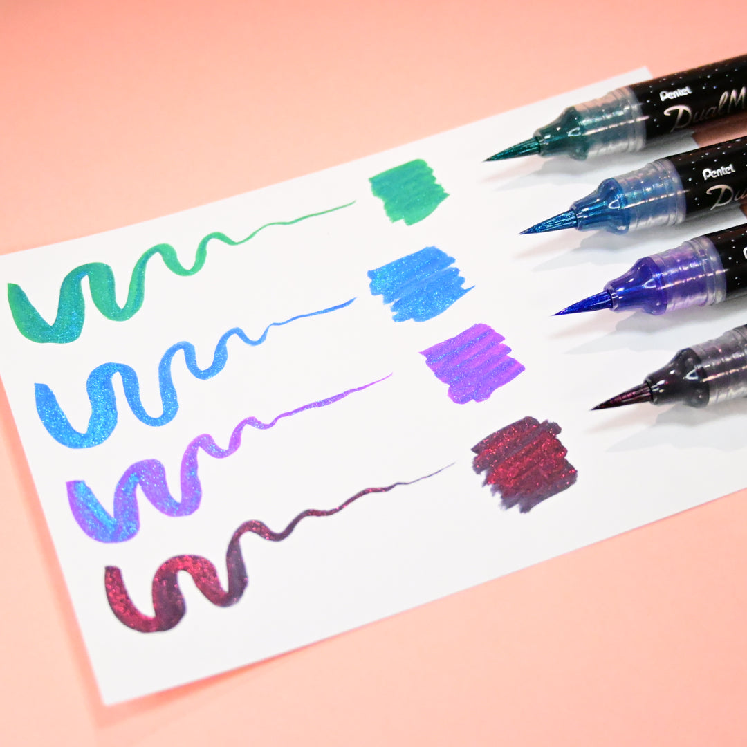 Pentel Dual Metallic Brush Pen 6 Colors