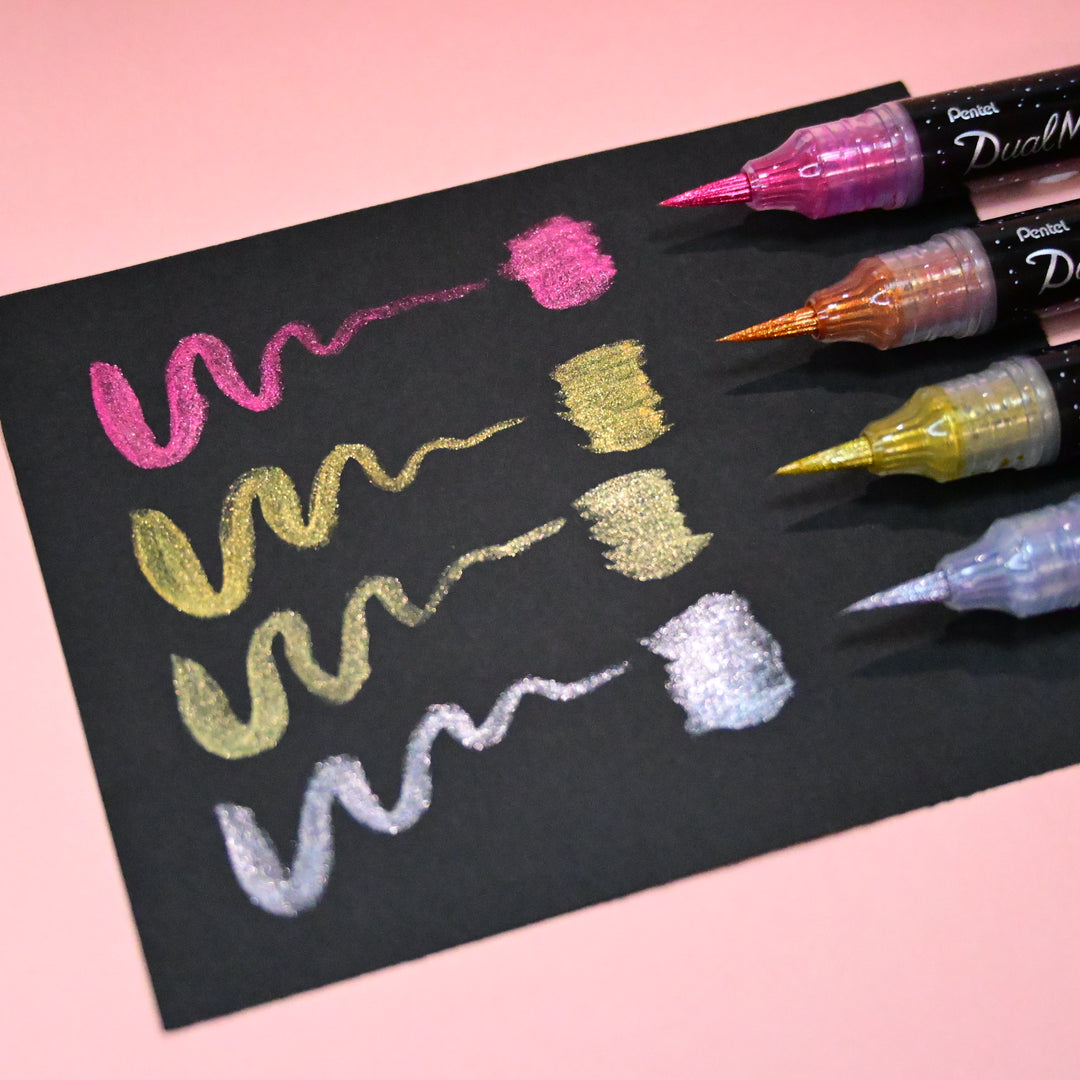 Pentel Dual Metallic Brush Pen 6 Colors
