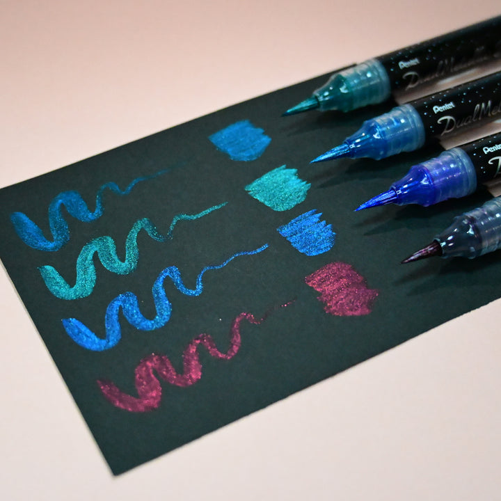 Pentel Dual Metallic Brush Pen 6 Colors