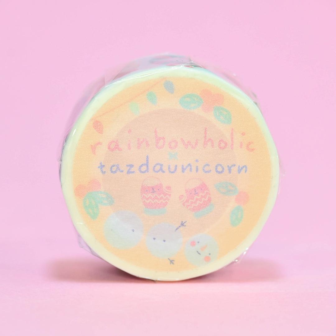 (MT034) Ruban Washi original de la collaboration Rainbowholic x Tazdaunicorn « Pastel Holidays »