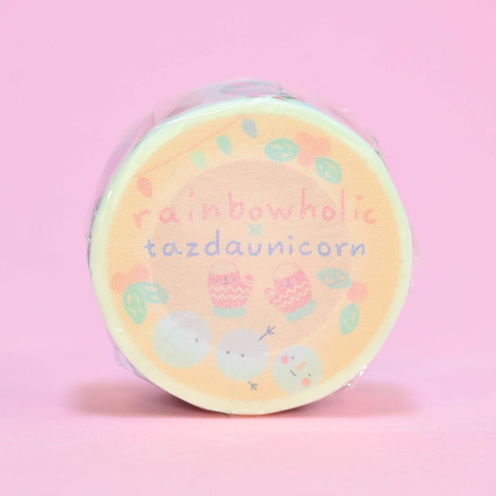 (MT034) Ruban Washi original de la collaboration Rainbowholic x Tazdaunicorn « Pastel Holidays »