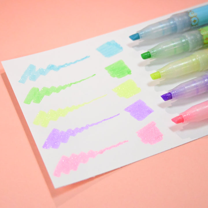 zebra Kirarich Waterbased Glitter Markers 5 Colors