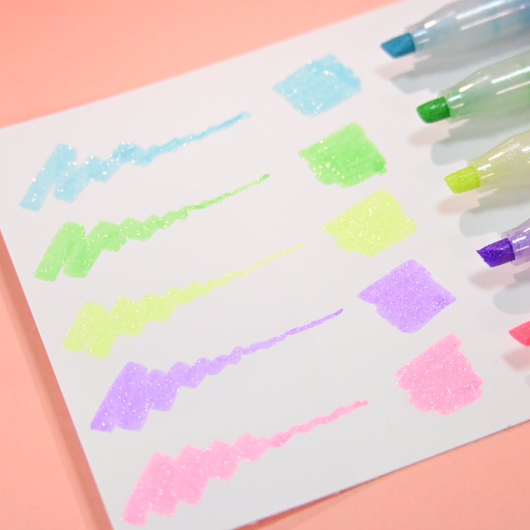 zebra Kirarich Waterbased Glitter Markers 5 Colors