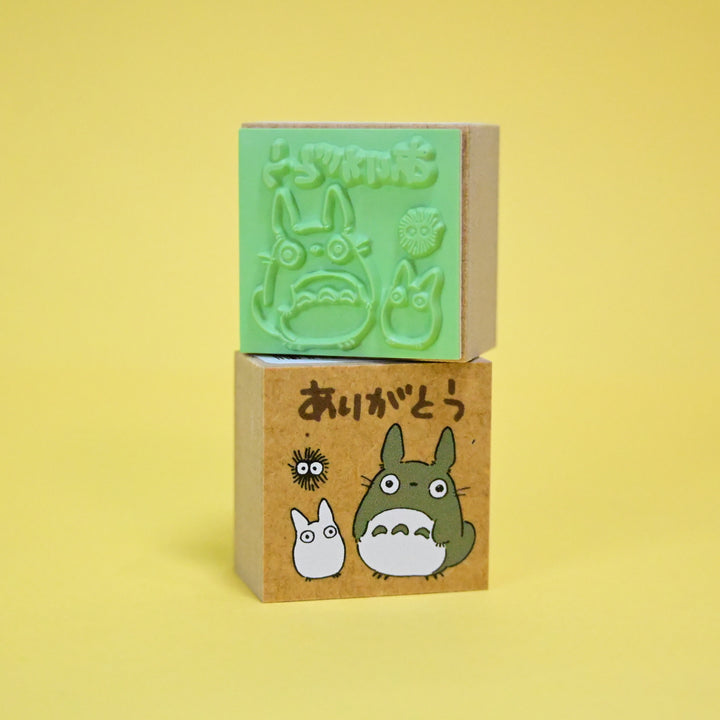My Neighborhood Totoro Wooden Stamp - Totoro and Phrases