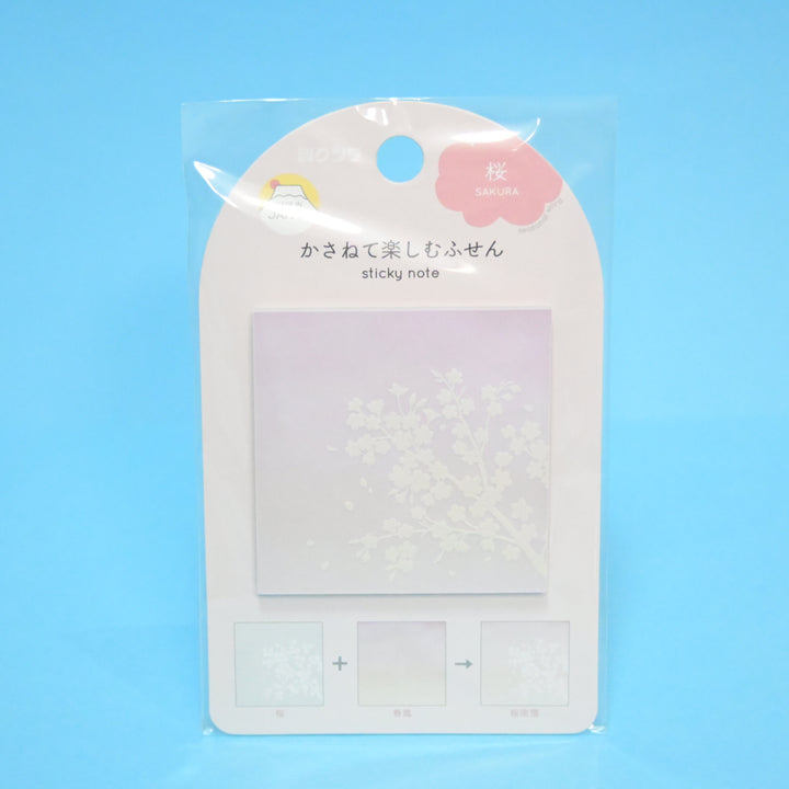 Kutsuwa Fun Stacking Sticky Notes Sakura Motif