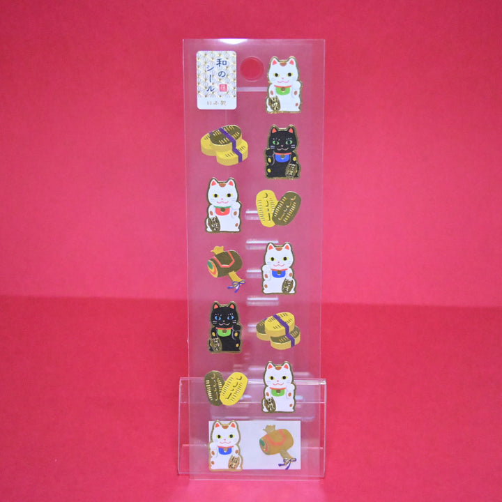 Active Corporation Japan Style Maneki-neko Gold Foil Stickers