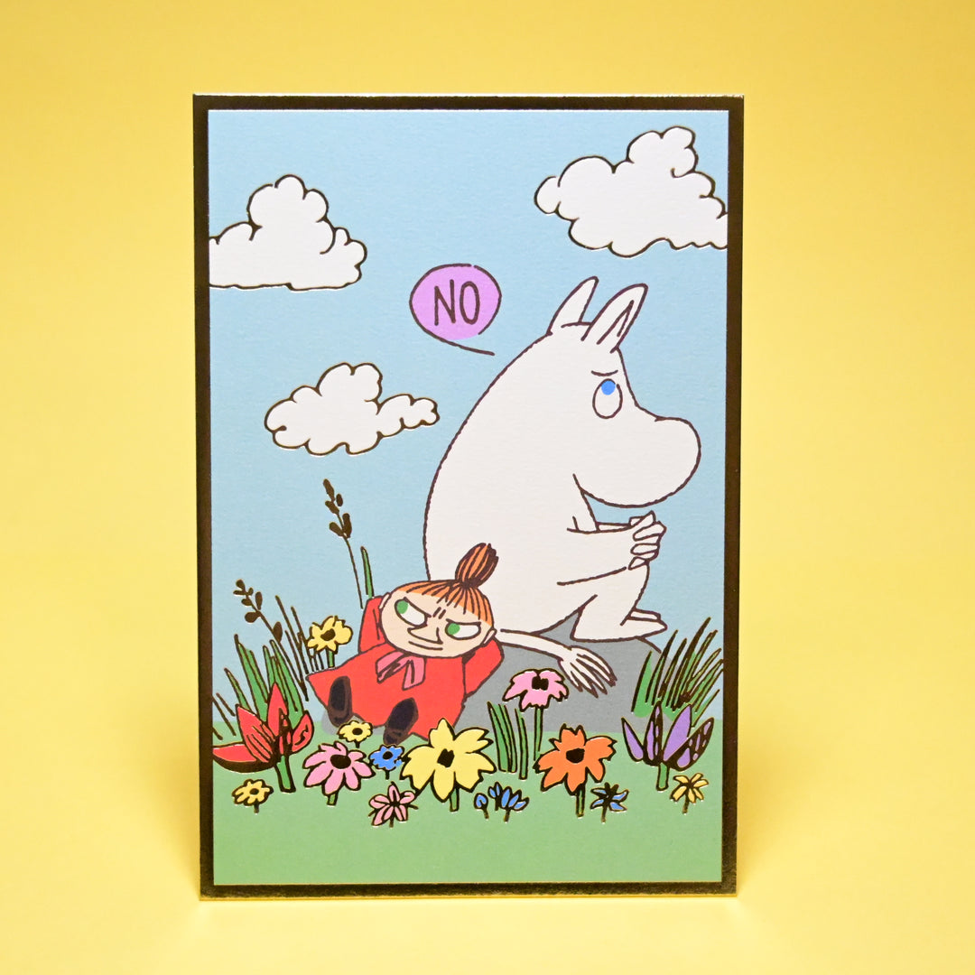 Hallmark Moomin and Little My Gold Foil Frame and Details Post Card