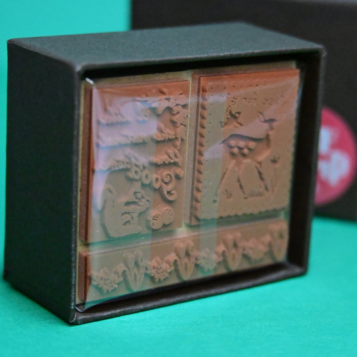 Sanby Forest Animals Wooden Rubber Stamp Set of 3