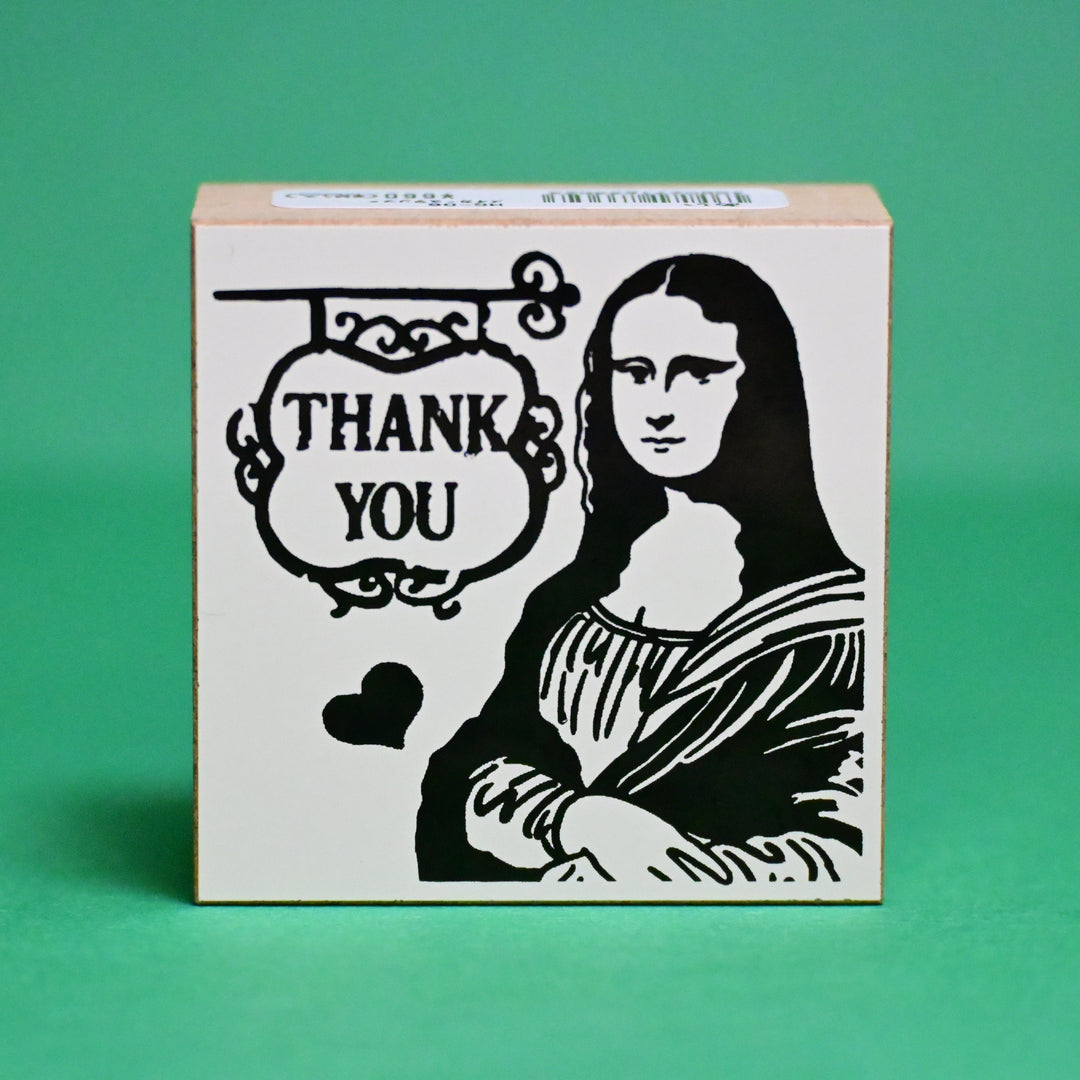 Sanby Mona Lisa Thank You Wooden Rubber Stamp