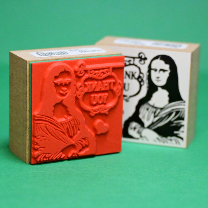Sanby Mona Lisa Thank You Wooden Rubber Stamp