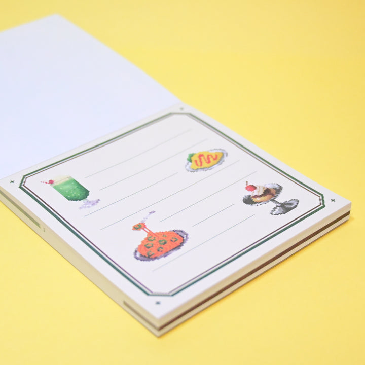 Green Flash Retro Pixel Café Memo Pad