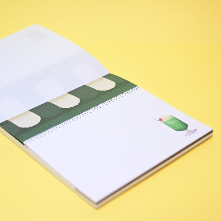 Green Flash Retro Pixel Café Memo Pad