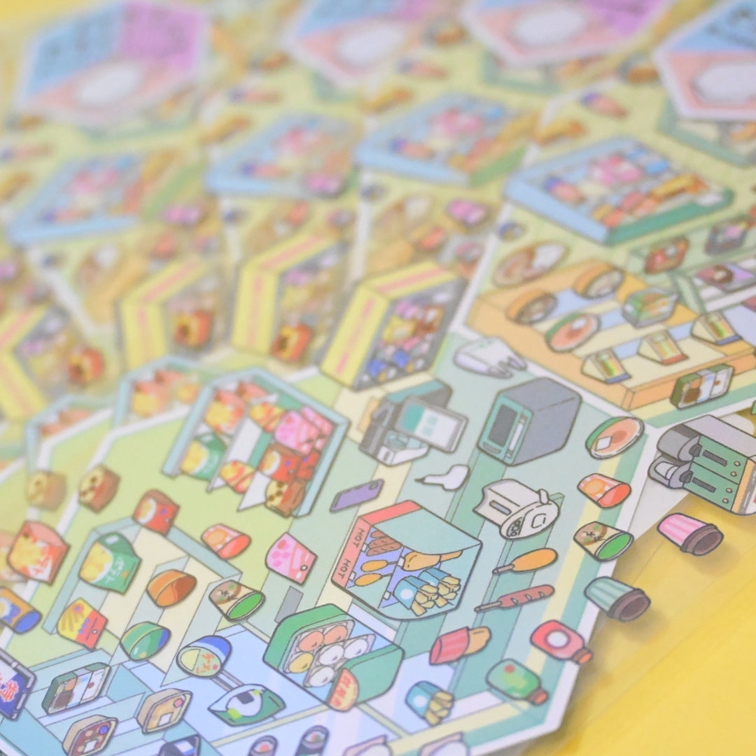 Kamio Japan 3D Compact Convenience Store Konbini Sticker Sheets