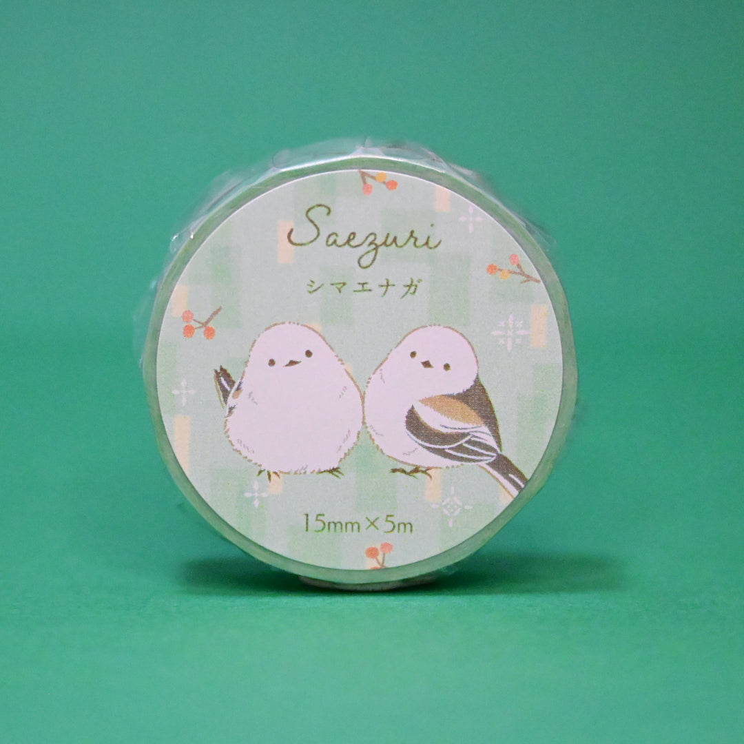 Kamio Japan Shimaenaga Cute Bird Green Masking Tape