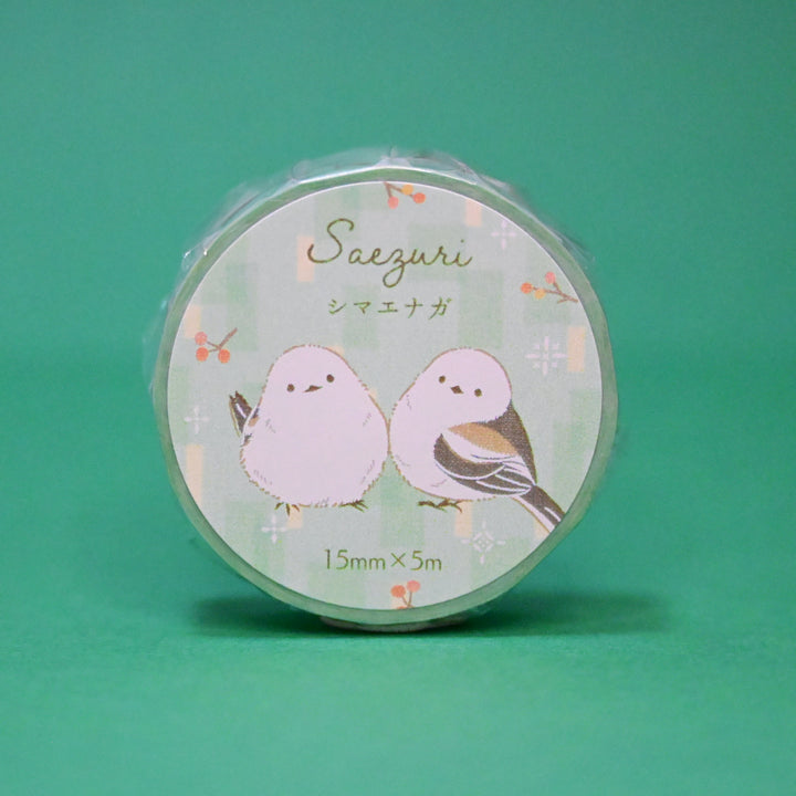 Kamio Japan Shimaenaga Cute Bird Green Masking Tape