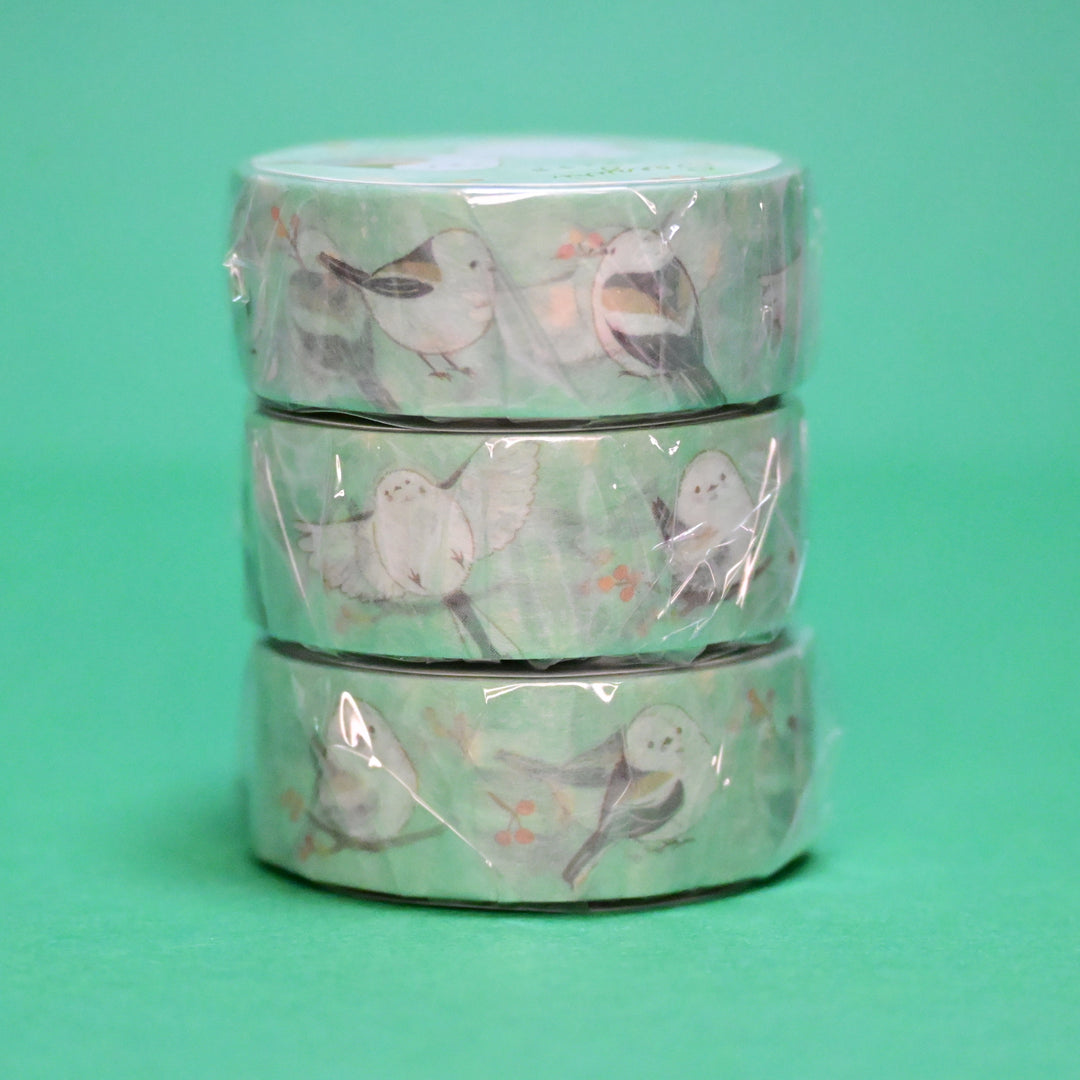 Kamio Japan Shimaenaga Cute Bird Green Masking Tape