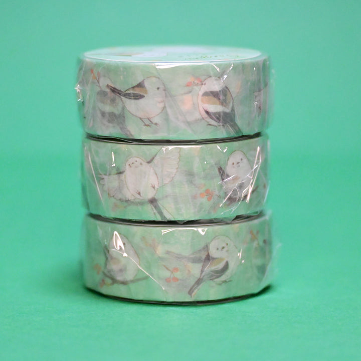 Kamio Japan Shimaenaga Cute Bird Green Masking Tape
