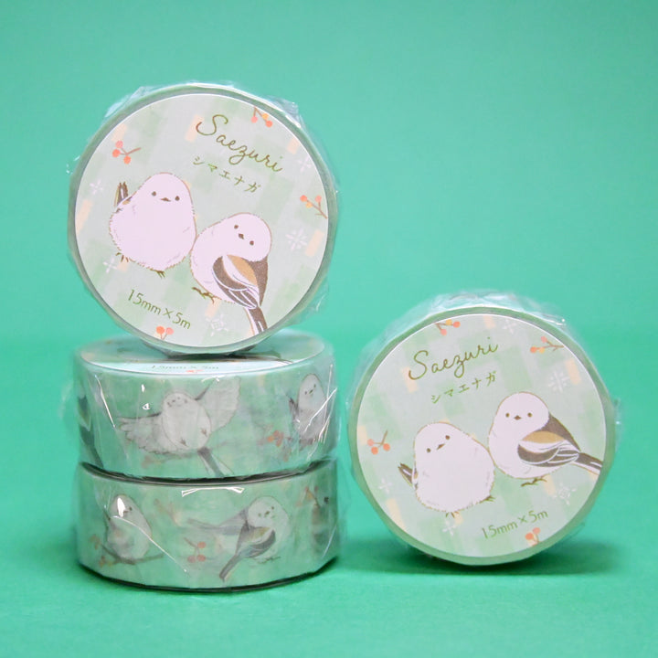 Kamio Japan Shimaenaga Cute Bird Green Masking Tape