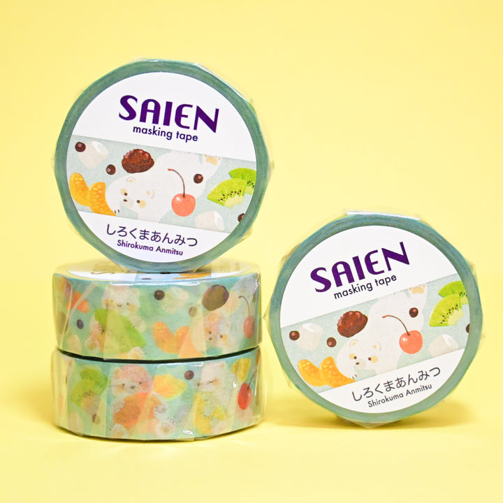 SAIEN Shirokuma Ice Bear and Fruits Masking Tape