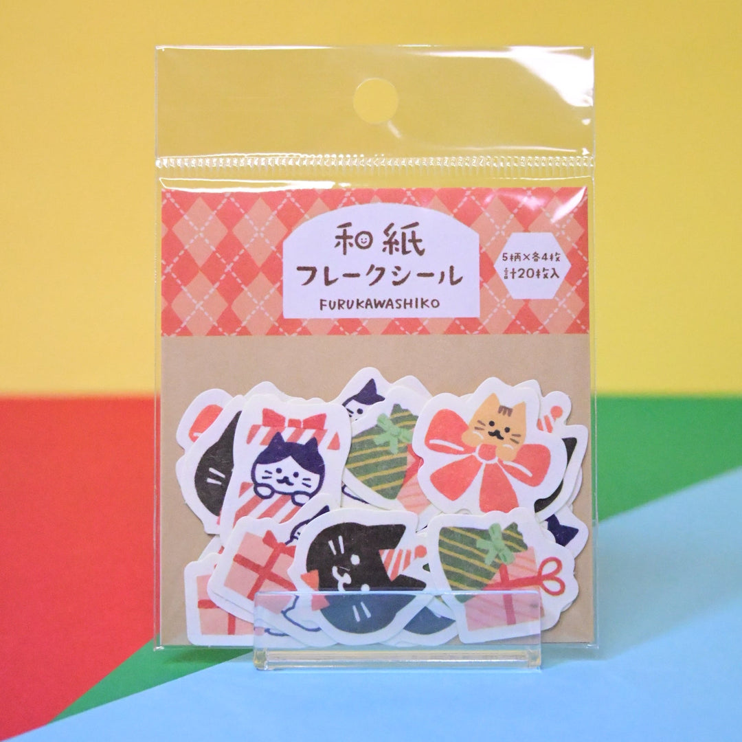 Furukawa Shiko Christmas Cats Washi Flake Seal