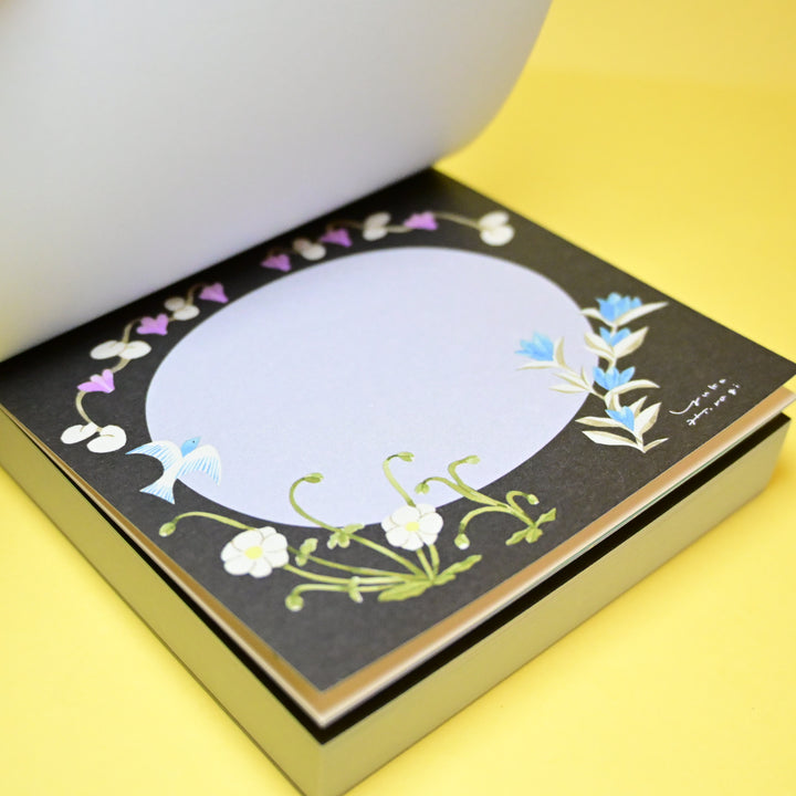 cozyca Yuka Hiiragi Dancing Flowers Memo Block