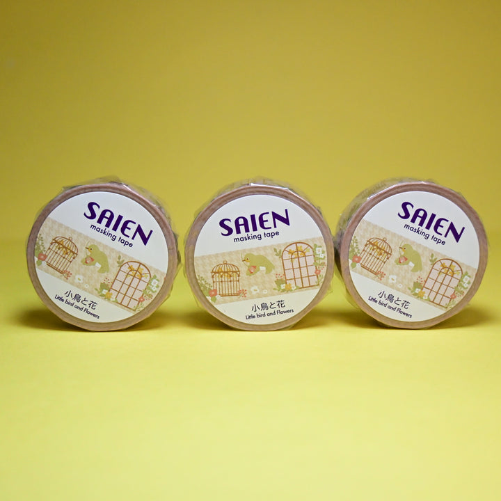 SAIEN Little Bird and Flowers Masking Tape