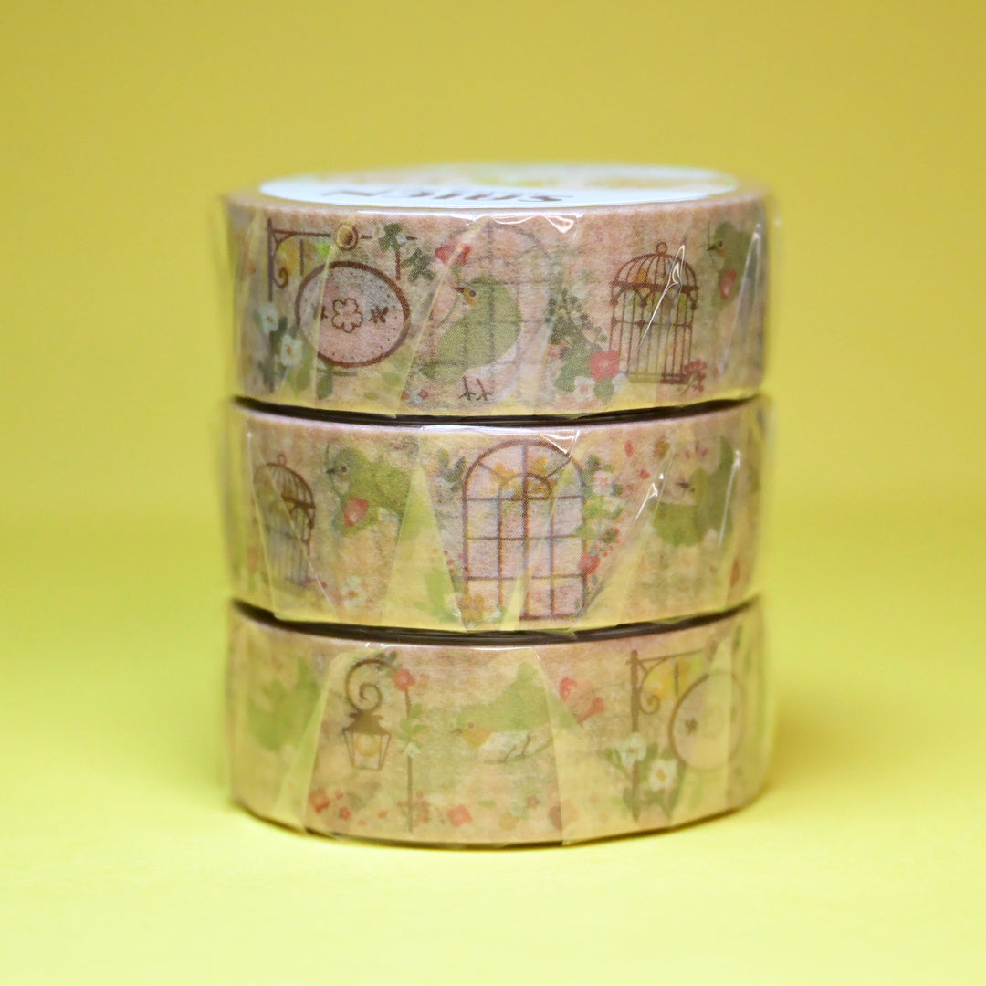 SAIEN Little Bird and Flowers Masking Tape