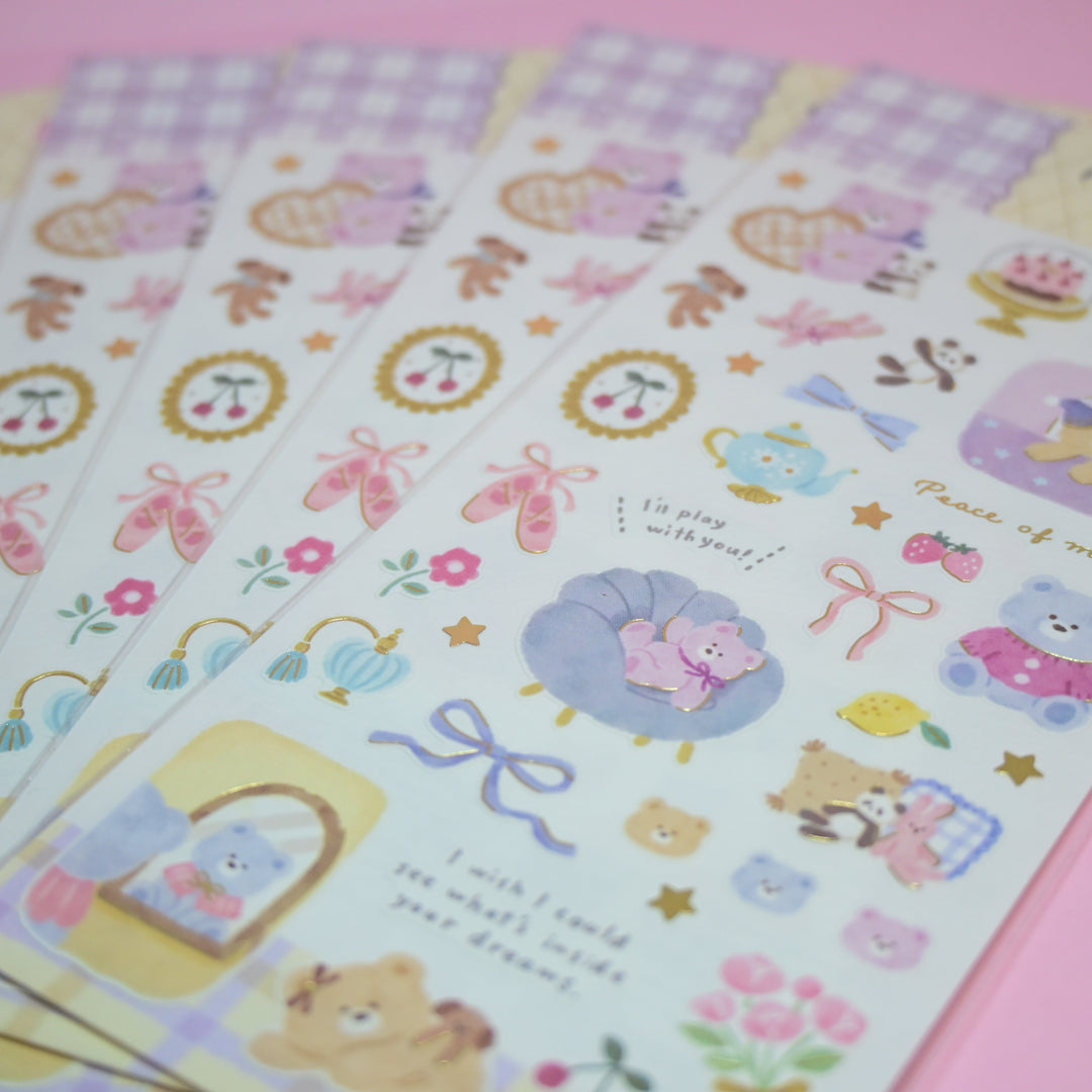 MINDWAVE DOUDOU yumekuma Cozy Dream Bear Sticker Sheet