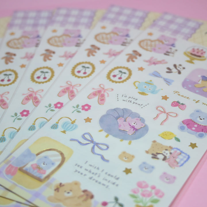 MINDWAVE DOUDOU yumekuma Cozy Dream Bear Sticker Sheet