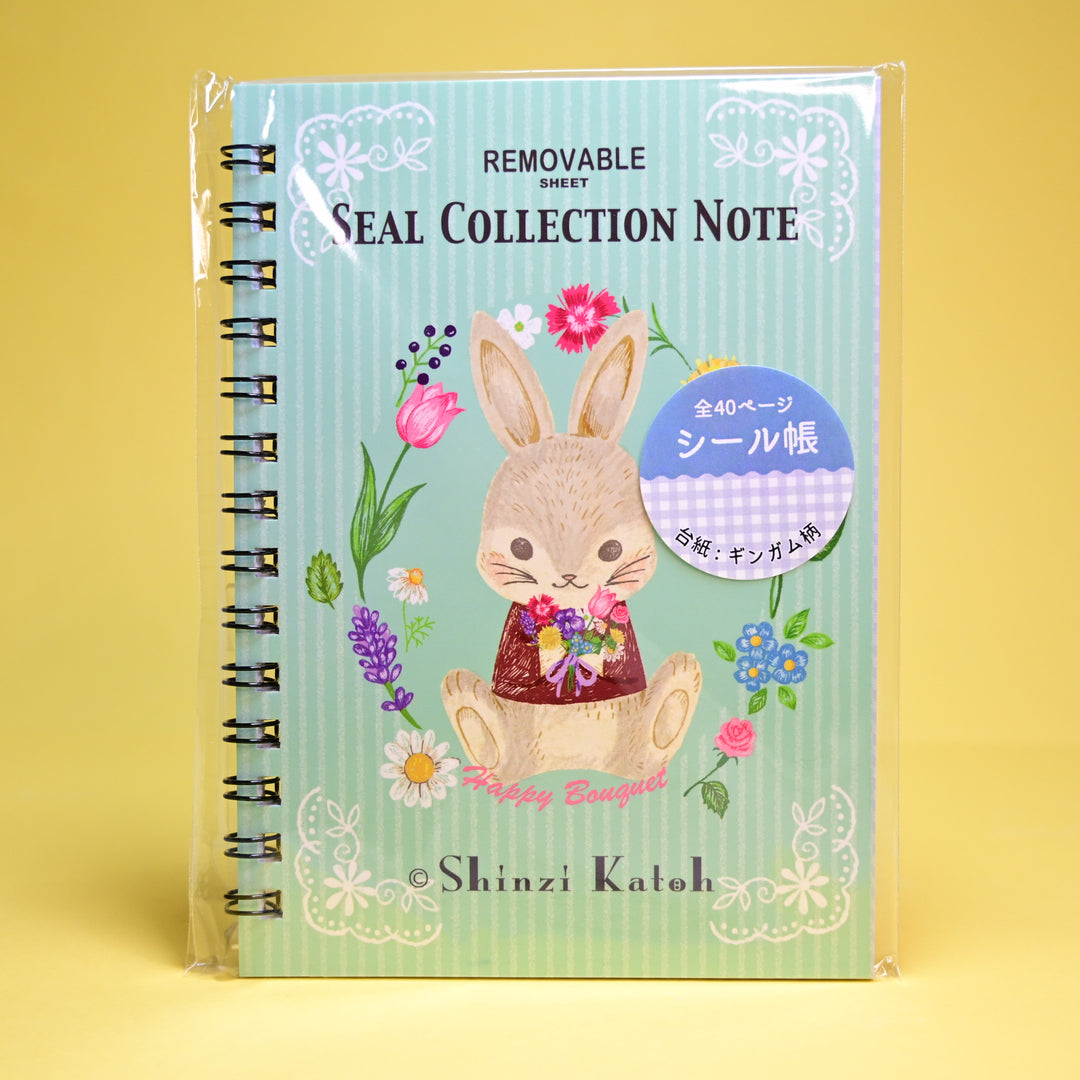 Shinzi Katoh Spring Flower Bunny Sticker Collection Notebook A6 Size