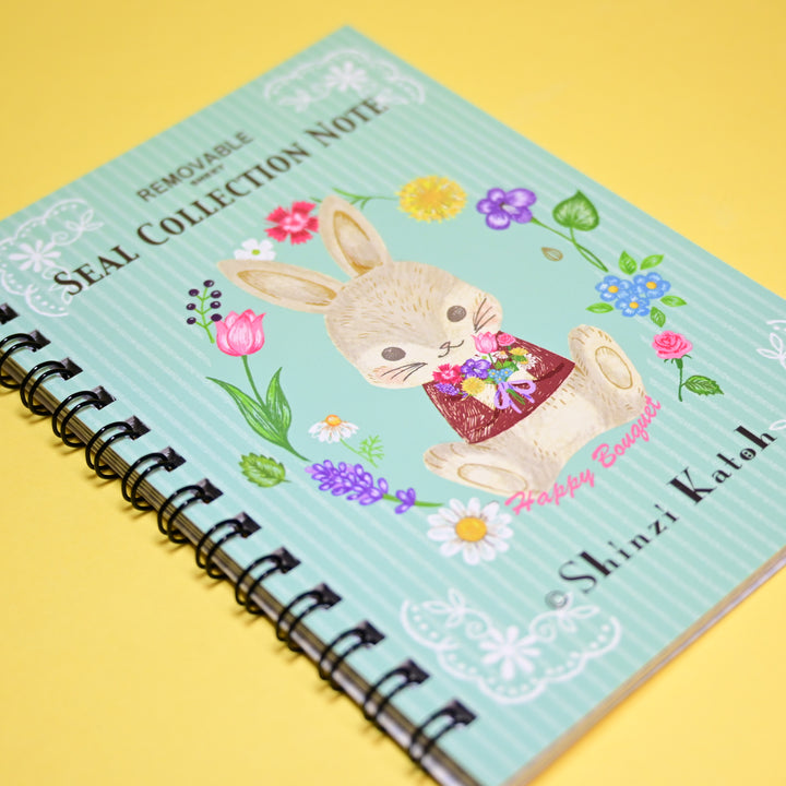 Shinzi Katoh Spring Flower Bunny Sticker Collection Notebook A6 Size