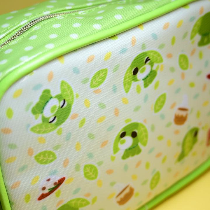 Ochaken Green Zipped Pouch