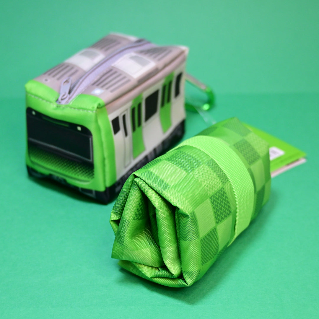 Yamanote Line Train Foldable Reusable Eco Bag with Carabiner Hook